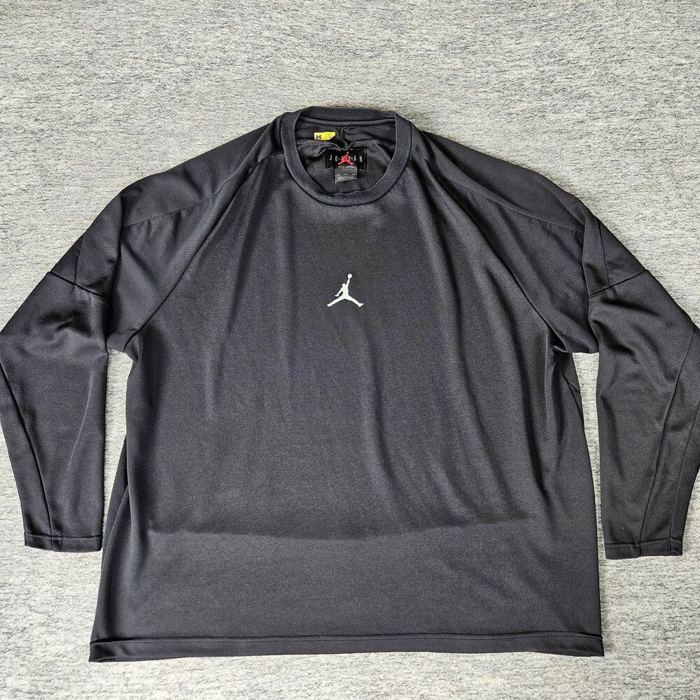 JORDAN Air Statement Long Sleeve Shirt Sz 3XL Black Michigan TEAM ISSUED DC9739